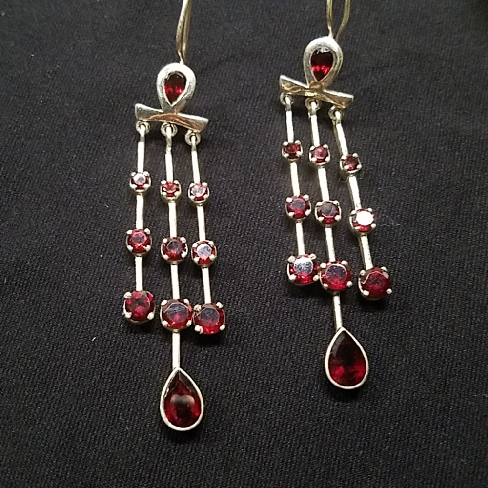Ruby Dangling Earrings - image 1